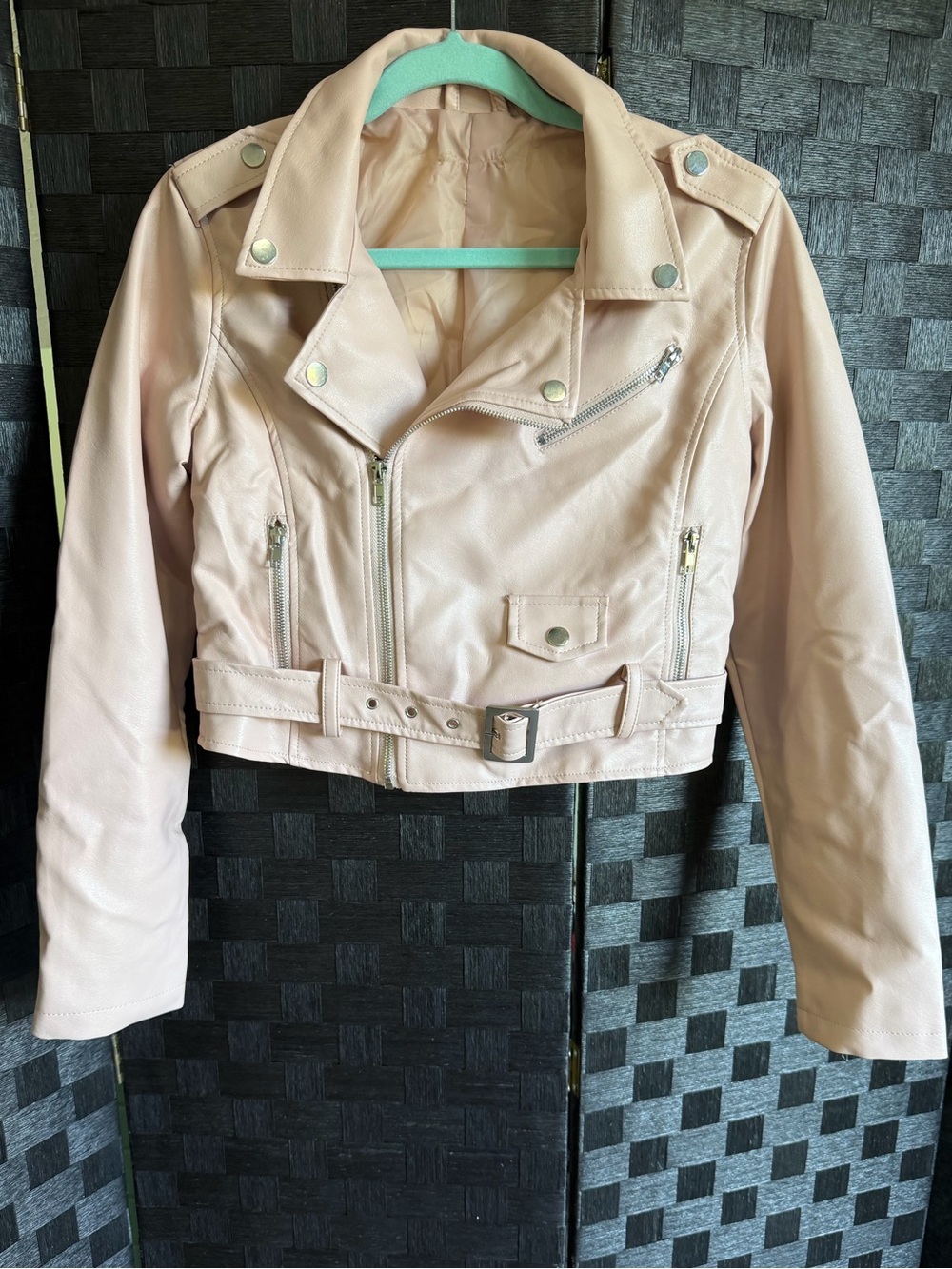 Pale Pink Pleather Jacket